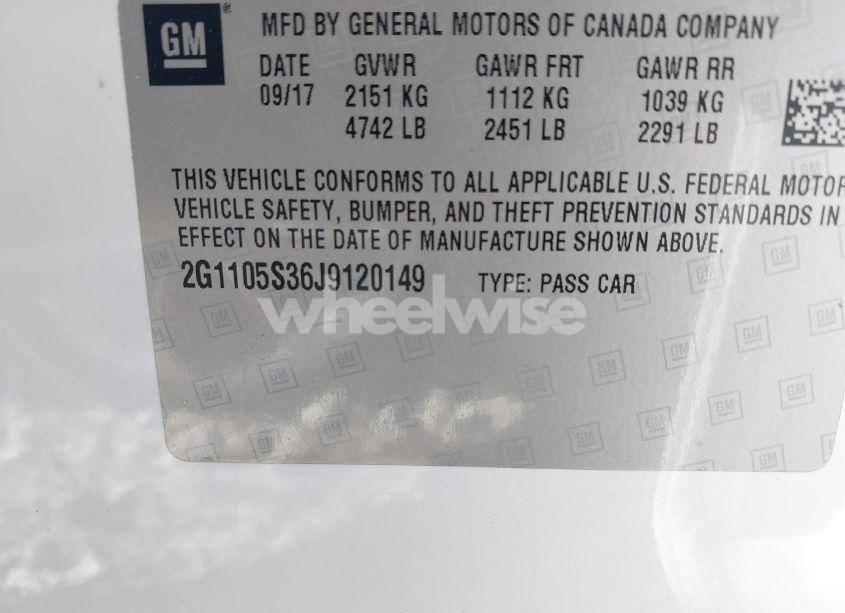 Photo 9 of 2018 Chevrolet Impala 1LT (VIN 2G1105S36J9120149)