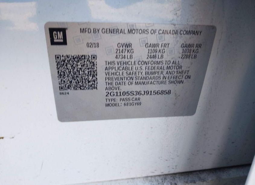 Photo 9 of 2018 Chevrolet Impala 1LT (VIN 2G1105S36J9156858)