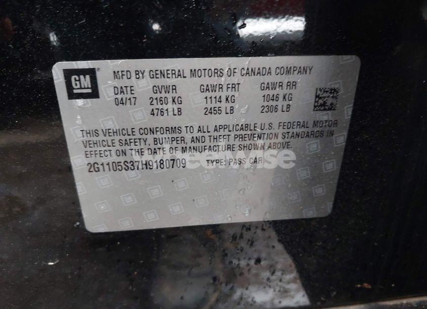 Photo 9 of 2017 Chevrolet Impala 1LT (VIN 2G1105S37H9180709)