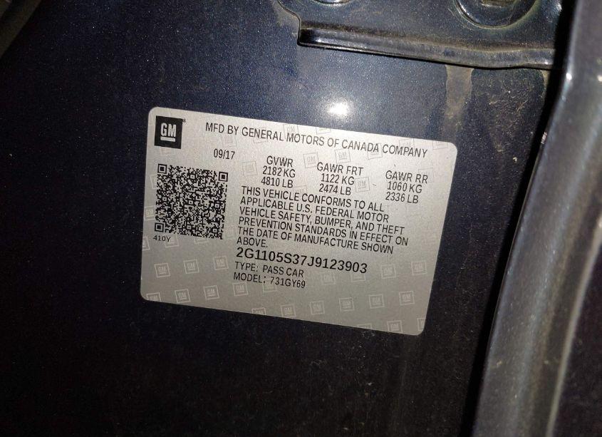 Photo 9 of 2018 Chevrolet Impala 1LT (VIN 2G1105S37J9123903)