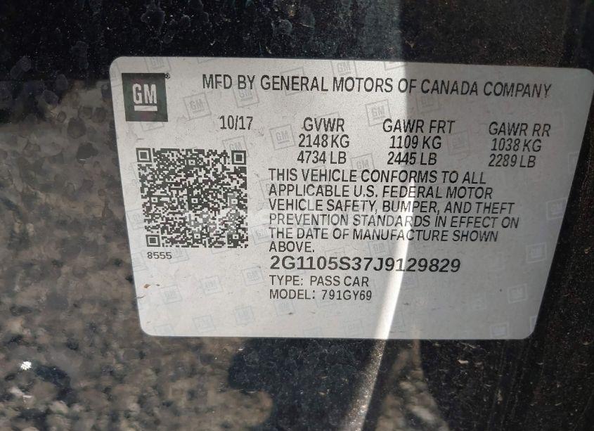 Photo 9 of 2018 Chevrolet Impala 1LT (VIN 2G1105S37J9129829)