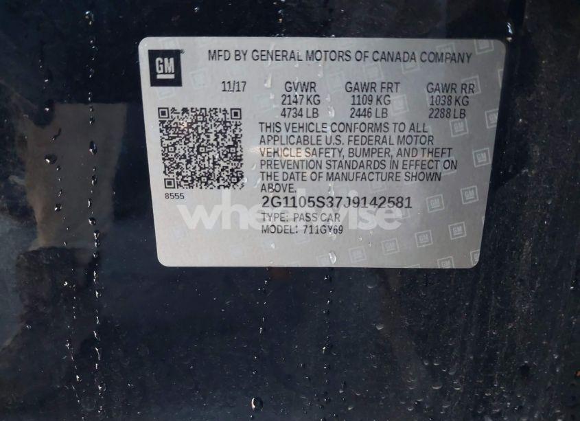 Photo 9 of 2018 Chevrolet Impala 1LT (VIN 2G1105S37J9142581)