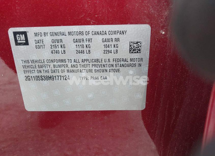 Photo 9 of 2017 Chevrolet Impala 1LT (VIN 2G1105S38H9177124)