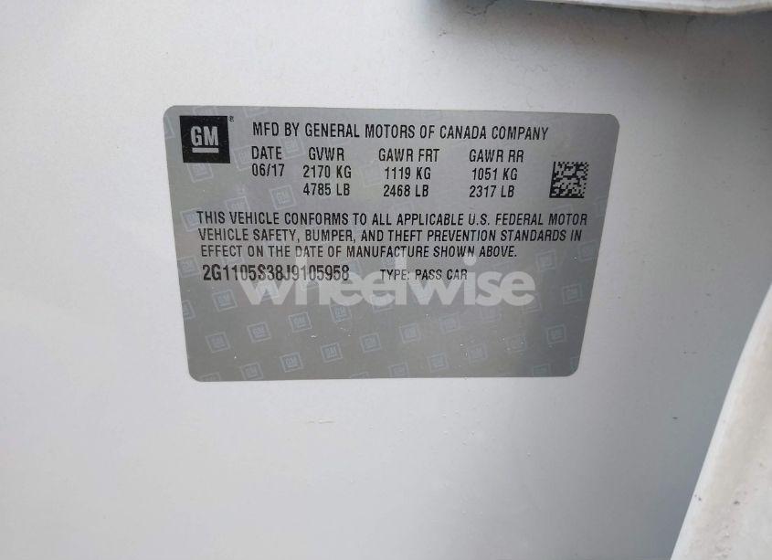 Photo 9 of 2018 Chevrolet Impala 1LT (VIN 2G1105S38J9105958)