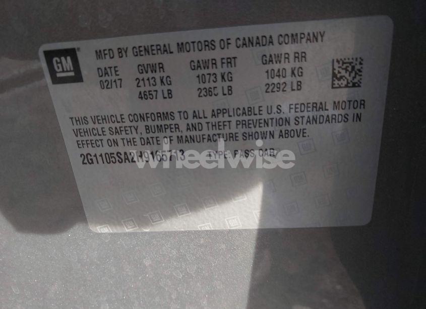 Photo 9 of 2017 Chevrolet Impala 1LT (VIN 2G1105SA2H9165713)