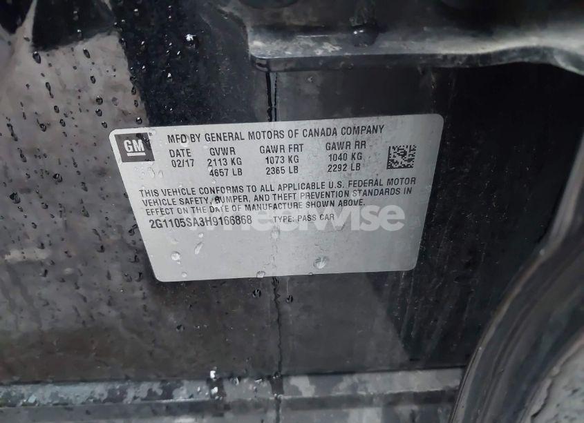 Photo 9 of 2017 Chevrolet Impala 1LT (VIN 2G1105SA3H9166868)