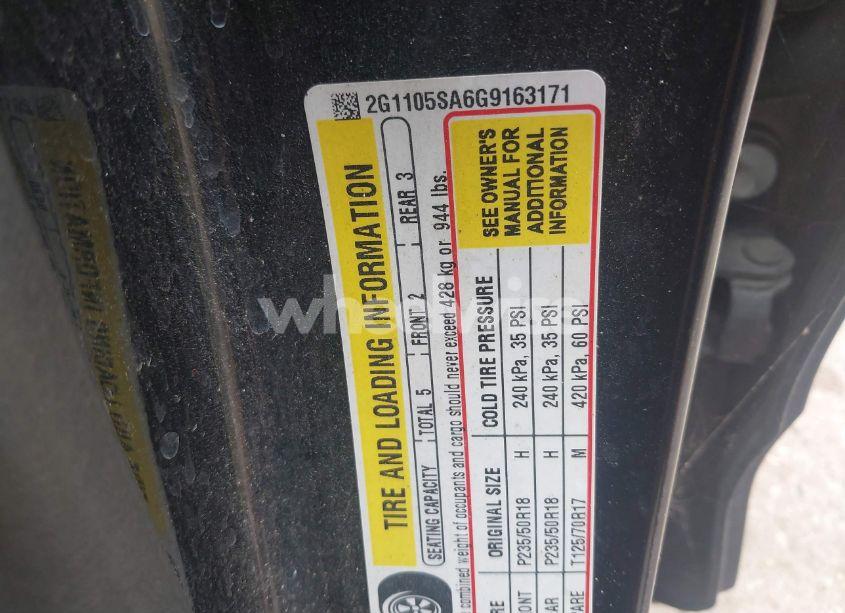 Photo 9 of 2016 Chevrolet Impala 1LT (VIN 2G1105SA6G9163171)