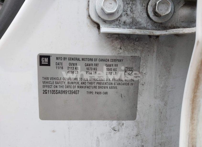 Photo 9 of 2017 Chevrolet Impala 1LT (VIN 2G1105SA8H9139407)