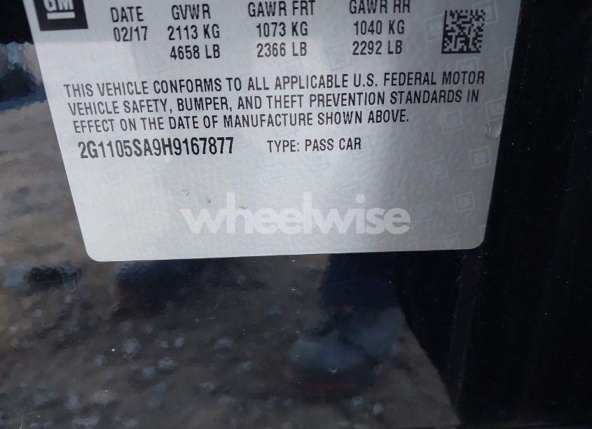 Photo 9 of 2017 Chevrolet Impala 1LT (VIN 2G1105SA9H9167877)