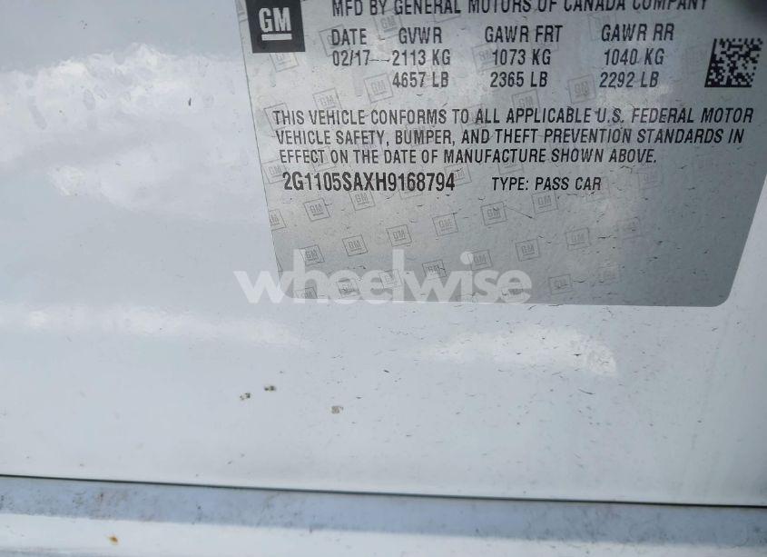 Photo 9 of 2017 Chevrolet Impala 1LT (VIN 2G1105SAXH9168794)