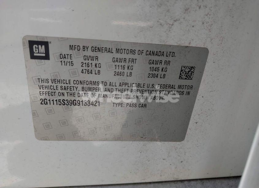 Photo 9 of 2016 Chevrolet Impala 2LT (VIN 2G1115S39G9133421)