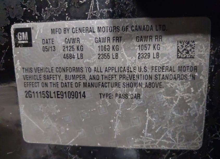 Photo 9 of 2014 Chevrolet Impala 1LT (VIN 2G1115SL1E9109014)