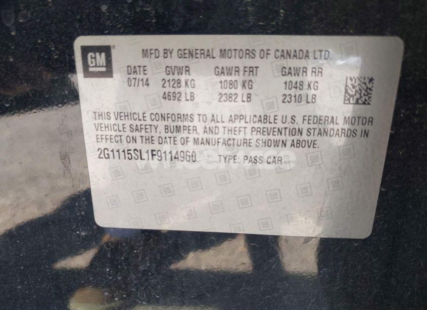 Photo 9 of 2015 Chevrolet Impala 1LT (VIN 2G1115SL1F9114960)