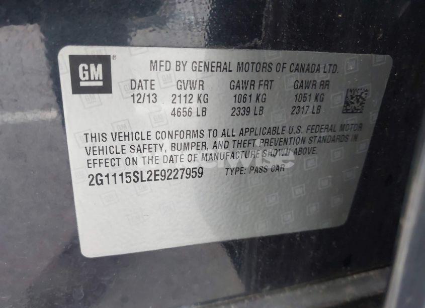 Photo 9 of 2014 Chevrolet Impala 1LT (VIN 2G1115SL2E9227959)