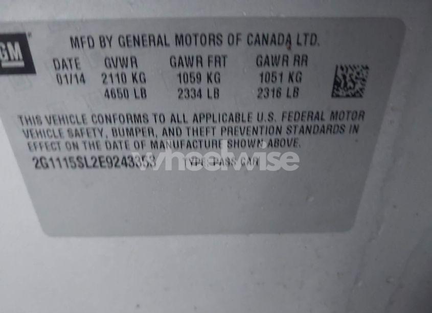 Photo 9 of 2014 Chevrolet Impala 1LT (VIN 2G1115SL2E9243353)