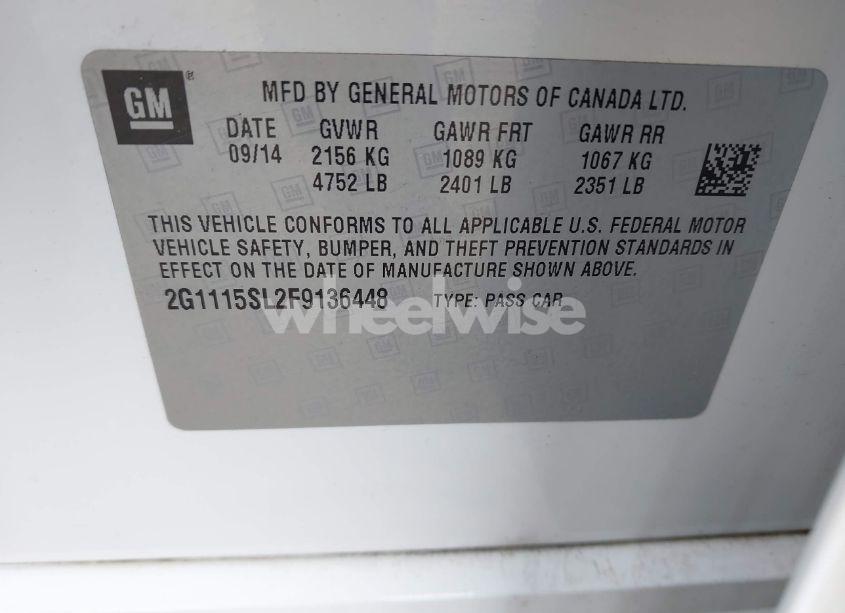 Photo 9 of 2015 Chevrolet Impala 1LT (VIN 2G1115SL2F9136448)