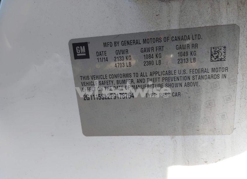 Photo 9 of 2015 Chevrolet Impala 1LT (VIN 2G1115SL2F9178764)