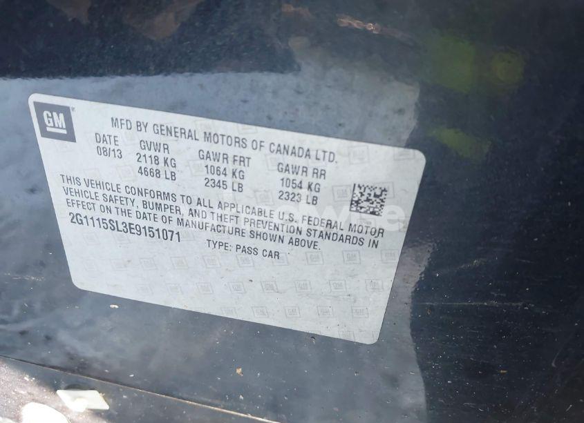 Photo 9 of 2014 Chevrolet Impala 1LT (VIN 2G1115SL3E9151071)