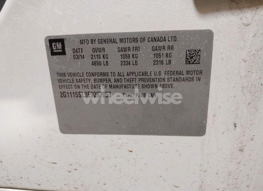 Photo 9 of 2014 Chevrolet Impala 1LT (VIN 2G1115SL3E9287653)