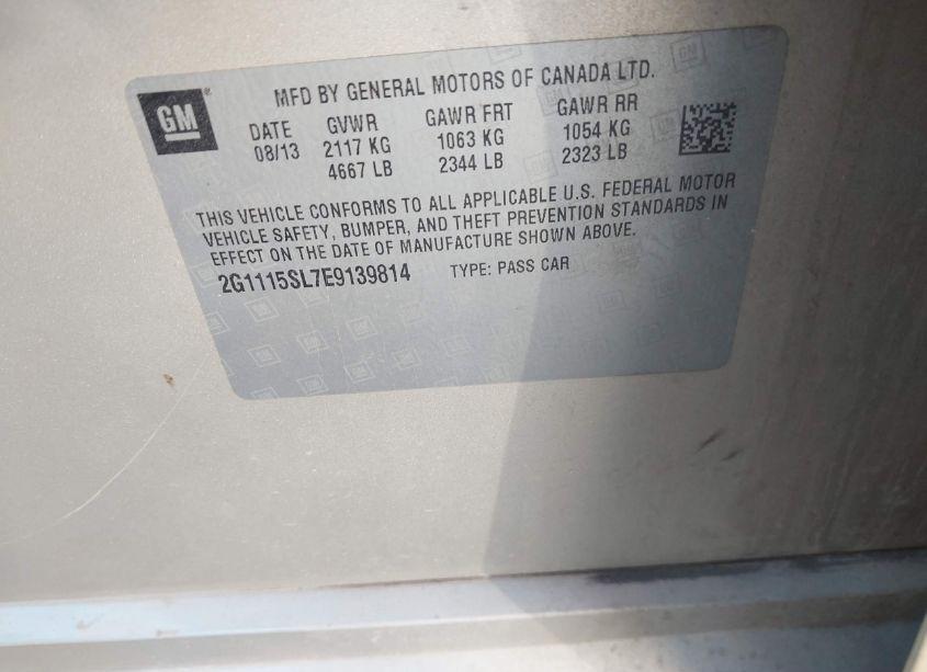 Photo 9 of 2014 Chevrolet Impala 1LT (VIN 2G1115SL7E9139814)