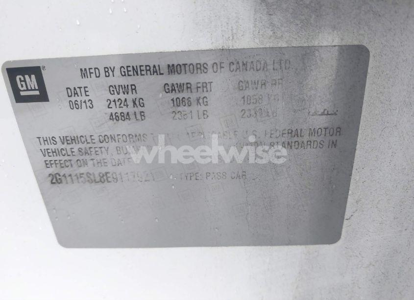 Photo 9 of 2014 Chevrolet Impala 1LT (VIN 2G1115SL8E9117921)