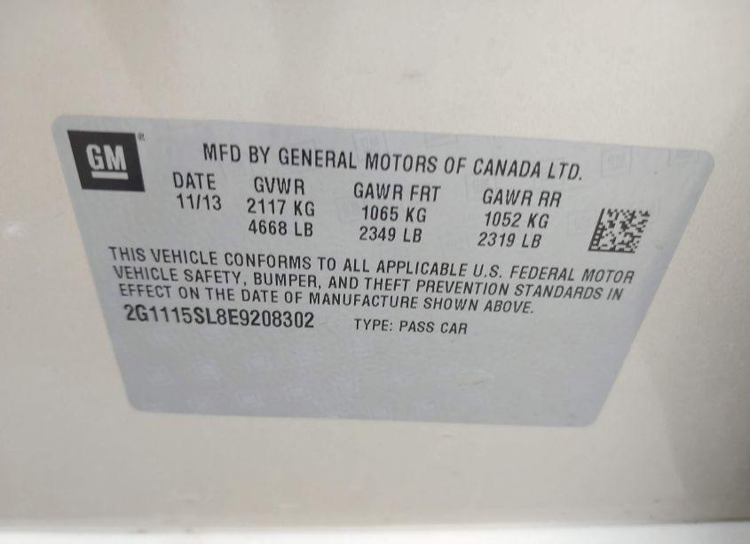 Photo 9 of 2014 Chevrolet Impala 1LT (VIN 2G1115SL8E9208302)