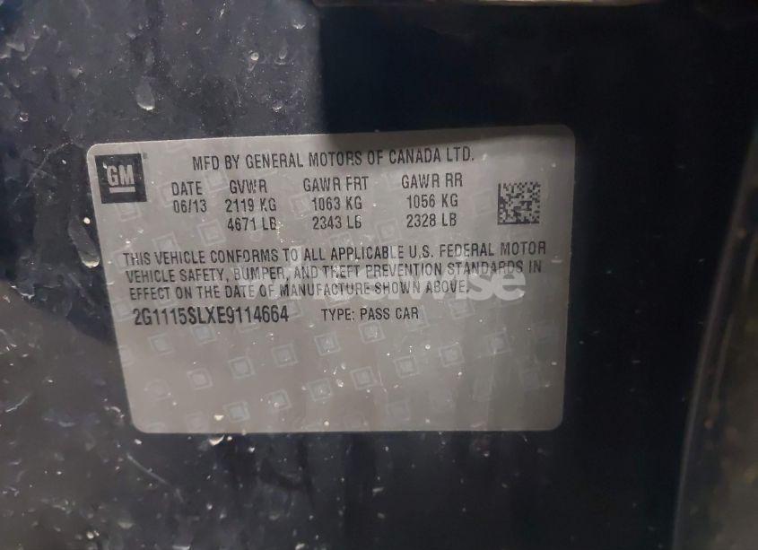 Photo 9 of 2014 Chevrolet Impala 1LT (VIN 2G1115SLXE9114664)