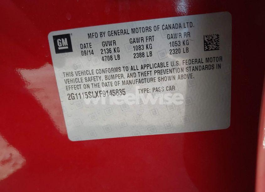 Photo 9 of 2015 Chevrolet Impala 1LT (VIN 2G1115SLXF9145835)