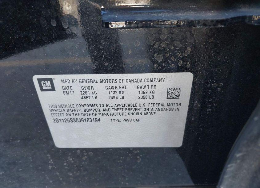 Photo 9 of 2018 Chevrolet Impala 2LZ (VIN 2G1125S30J9103194)