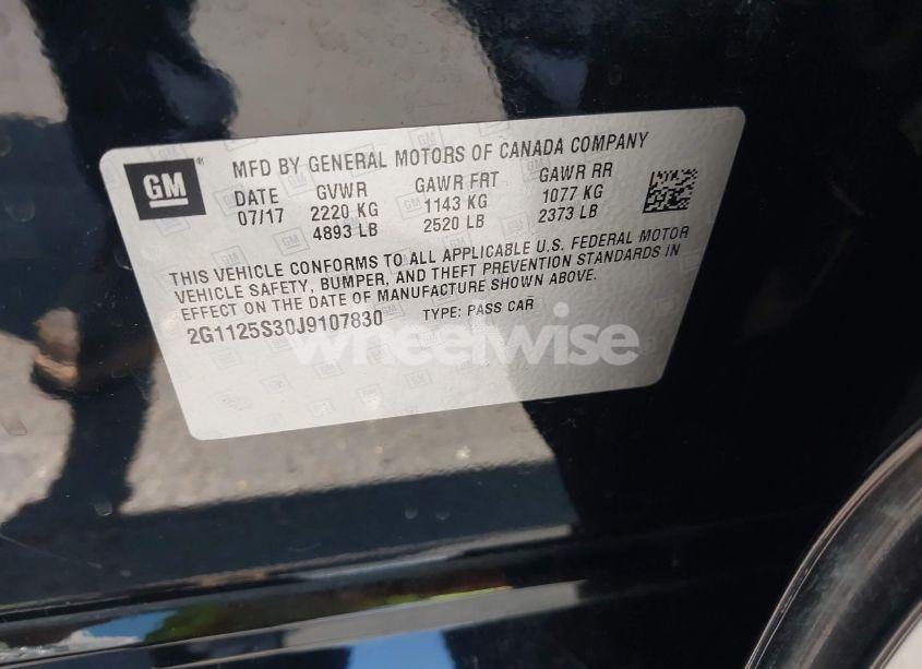 Photo 9 of 2018 Chevrolet Impala 2LZ (VIN 2G1125S30J9107830)