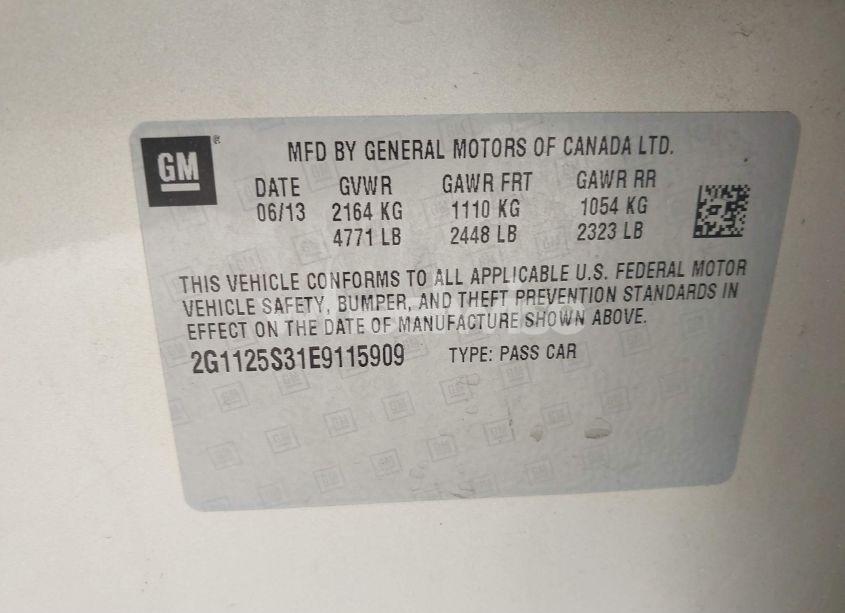 Photo 9 of 2014 Chevrolet Impala 2LT (VIN 2G1125S31E9115909)