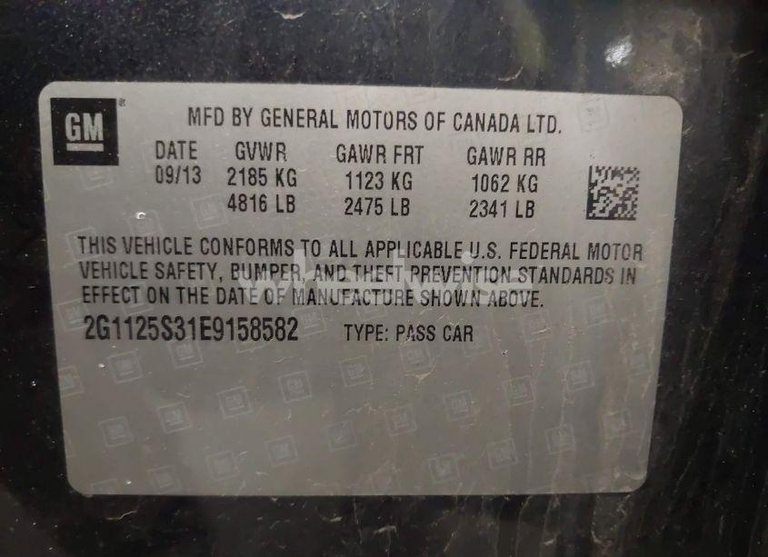 Photo 9 of 2014 Chevrolet Impala 2LT (VIN 2G1125S31E9158582)