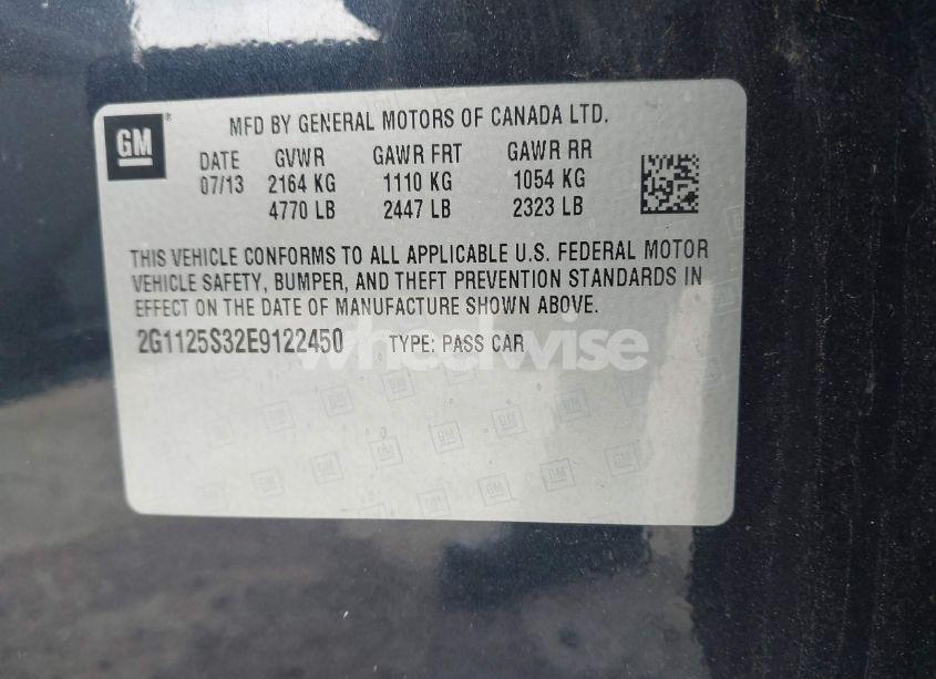 Photo 9 of 2014 Chevrolet Impala 2LT (VIN 2G1125S32E9122450)