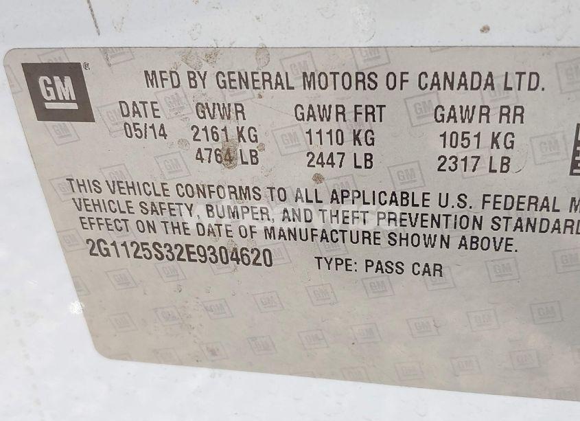 Photo 9 of 2014 Chevrolet Impala 2LT (VIN 2G1125S32E9304620)