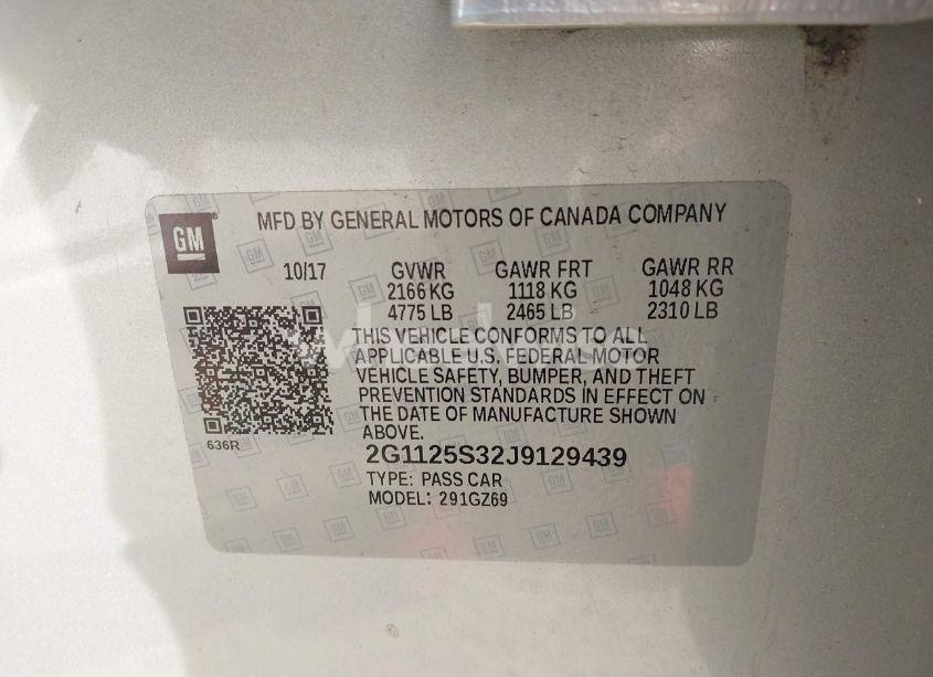 Photo 9 of 2018 Chevrolet Impala 2LZ (VIN 2G1125S32J9129439)