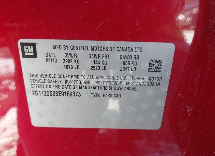 Photo 9 of 2014 Chevrolet Impala 2LT (VIN 2G1125S33E9169373)