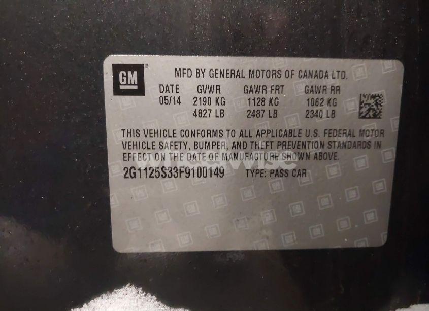 Photo 9 of 2015 Chevrolet Impala 2LT (VIN 2G1125S33F9100149)