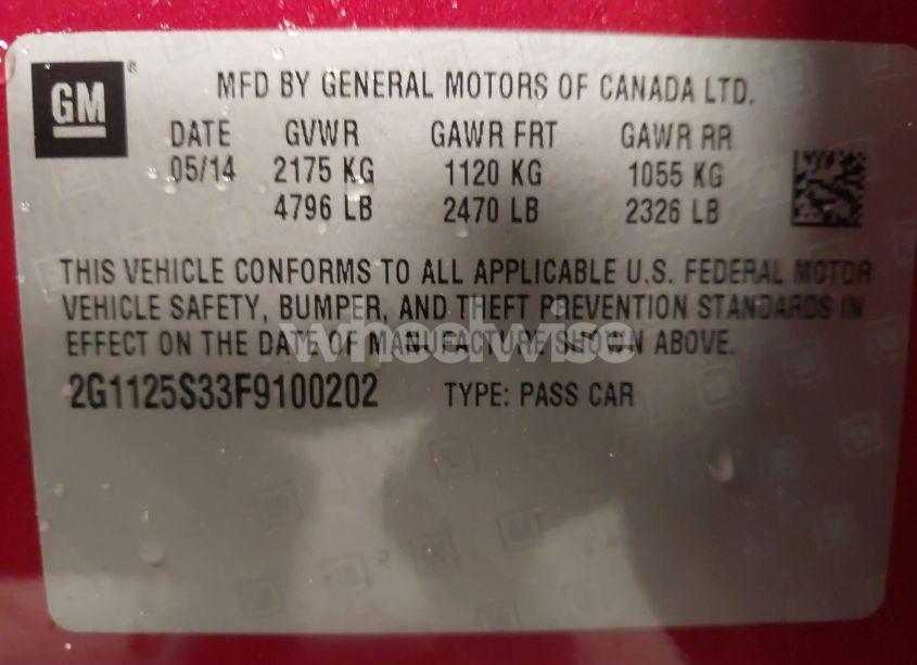 Photo 9 of 2015 Chevrolet Impala 2LT (VIN 2G1125S33F9100202)