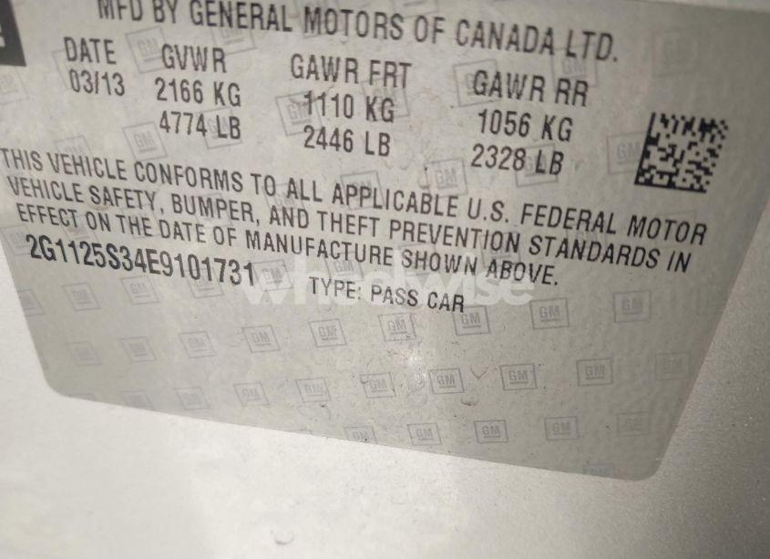 Photo 9 of 2014 Chevrolet Impala 2LT (VIN 2G1125S34E9101731)