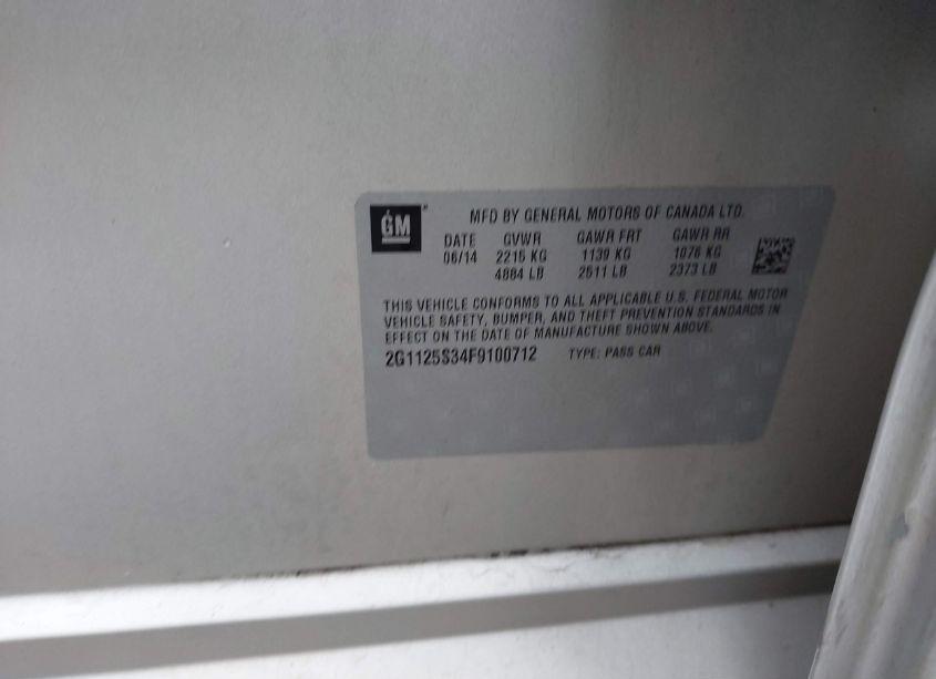 Photo 9 of 2015 Chevrolet Impala 2LT (VIN 2G1125S34F9100712)