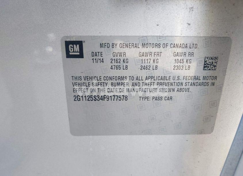 Photo 9 of 2015 Chevrolet Impala 2LT (VIN 2G1125S34F9177578)