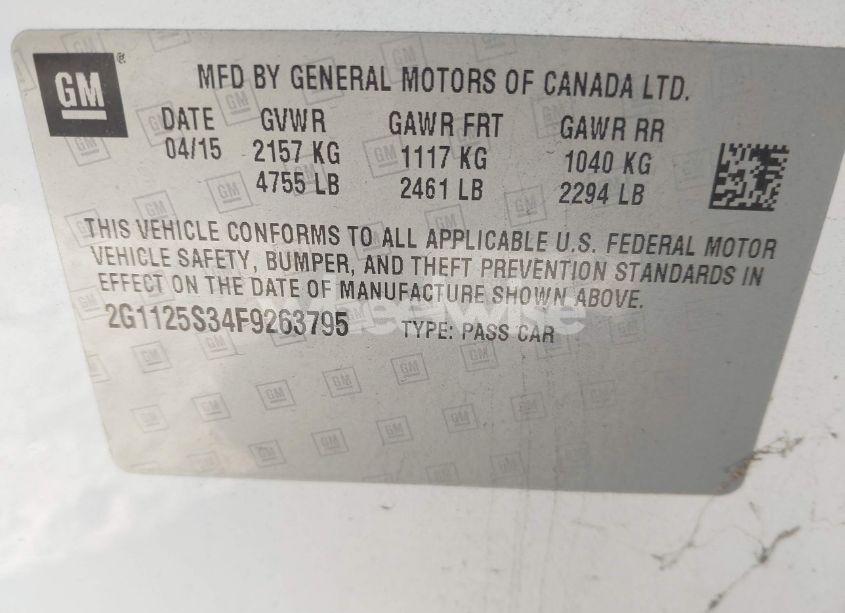 Photo 9 of 2015 Chevrolet Impala 2LT (VIN 2G1125S34F9263795)