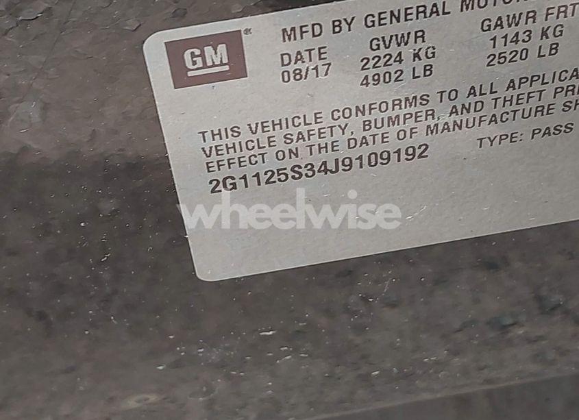 Photo 9 of 2018 Chevrolet Impala 2LZ (VIN 2G1125S34J9109192)