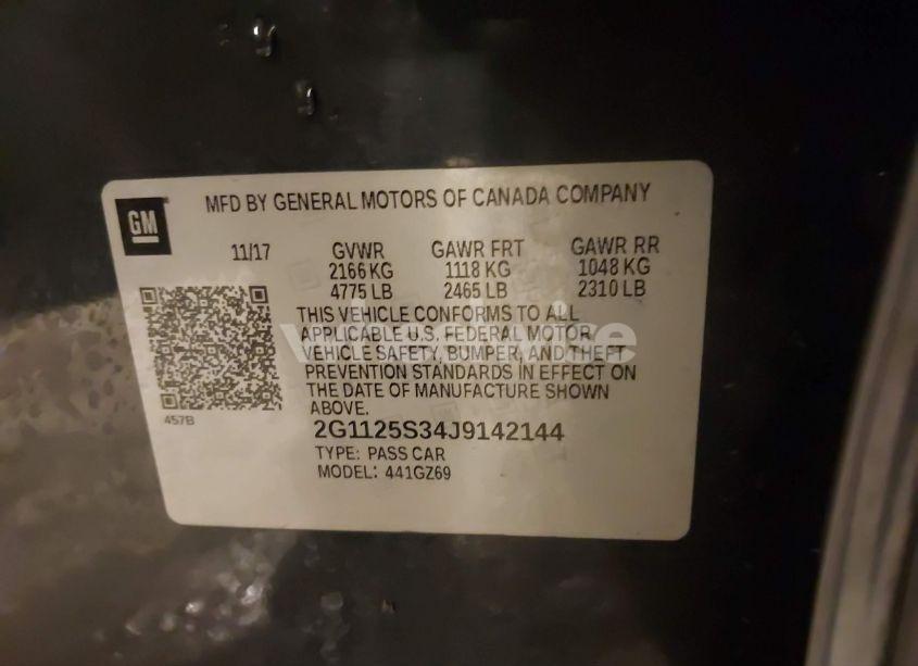 Photo 9 of 2018 Chevrolet Impala 2LZ (VIN 2G1125S34J9142144)