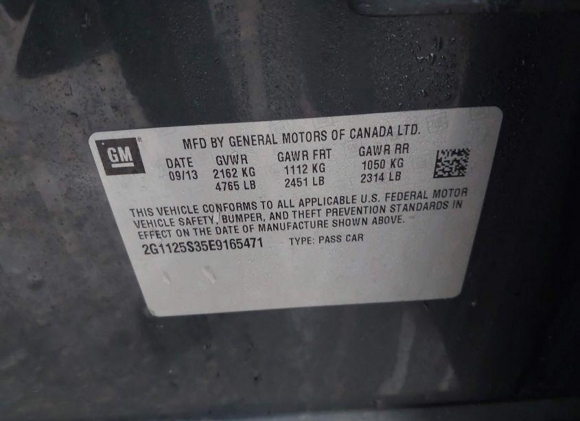 Photo 9 of 2014 Chevrolet Impala 2LT (VIN 2G1125S35E9165471)