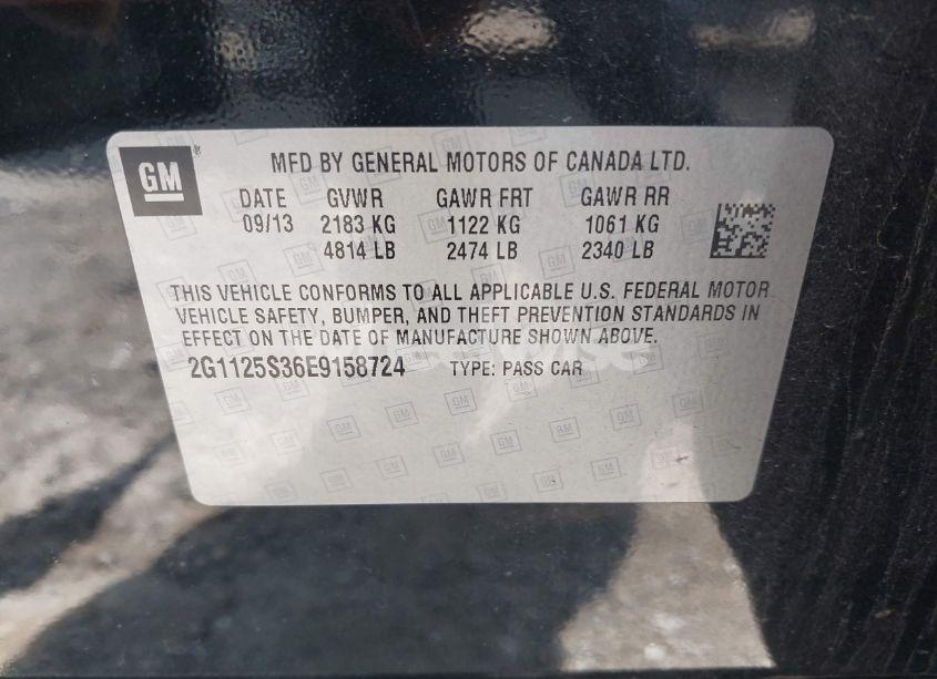Photo 9 of 2014 Chevrolet Impala 2LT (VIN 2G1125S36E9158724)