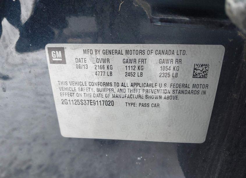 Photo 9 of 2014 Chevrolet Impala 2LT (VIN 2G1125S37E9117020)