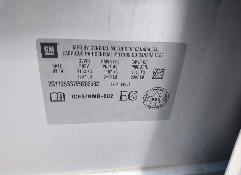 Photo 9 of 2014 Chevrolet Impala 2LT (VIN 2G1125S37E9282582)