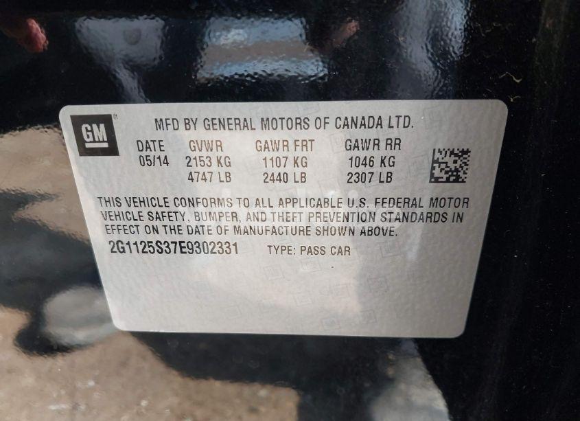 Photo 9 of 2014 Chevrolet Impala 2LT (VIN 2G1125S37E9302331)