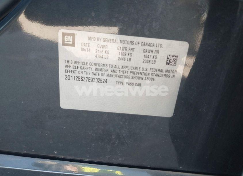 Photo 9 of 2014 Chevrolet Impala 2LT (VIN 2G1125S37E9302524)